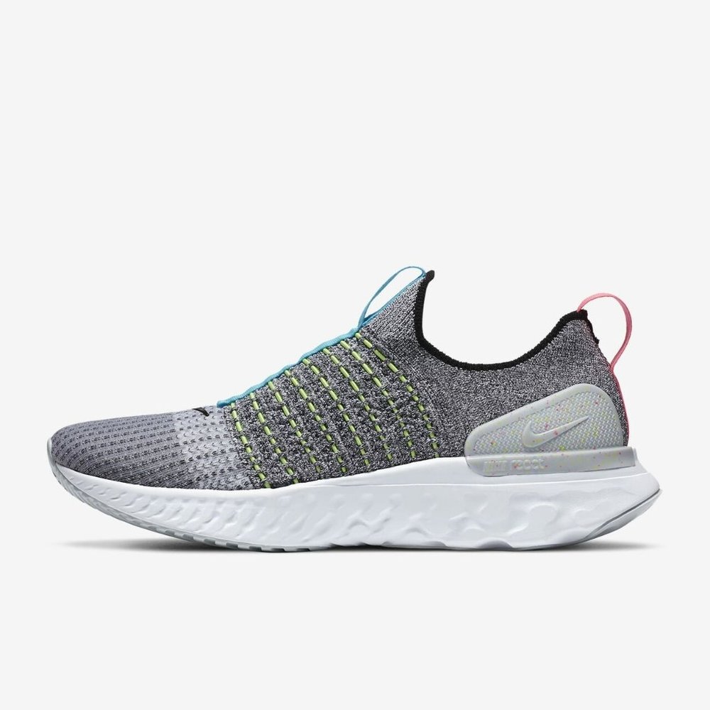 Nike React Phantom Run Flyknit 2 Grey Crimson White Black CZ7865-100 - Picture 8 of 11